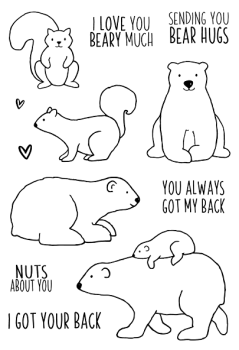 Janes Doodles " Bear Hugs" Clear Stamp - Stempelset