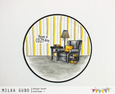 Janes Doodles " Cozy Up" Clear Stamp - Stempelset