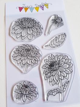 Janes Doodles " Dahlia" Clear Stamp - Stempelset