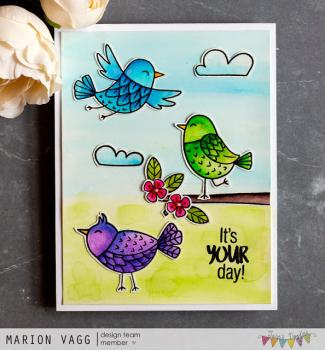 Janes Doodles " Free As A Bird" Clear Stamp - Stempelset