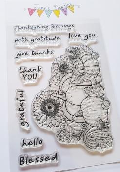 Janes Doodles " Grateful" Clear Stamp - Stempelset