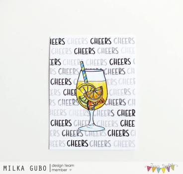 Janes Doodles " Happy Hour" Clear Stamp - Stempelset