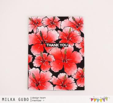 Janes Doodles " Hibiscus" Clear Stamp - Stempelset