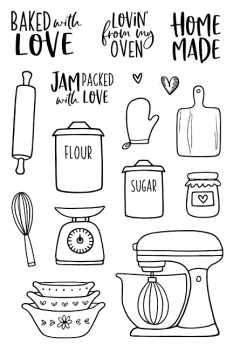 Janes Doodles " Homemade" Clear Stamp - Stempelset