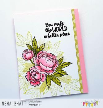 Janes Doodles " Peony" Clear Stamp - Stempelset