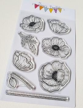 Janes Doodles " Poppy" Clear Stamp - Stempelset