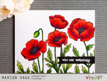 Janes Doodles " Poppy" Clear Stamp - Stempelset