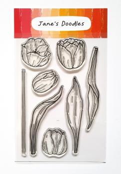Janes Doodles " Tulips" Clear Stamp - Stempelset