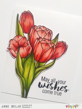 Janes Doodles " Tulips" Clear Stamp - Stempelset