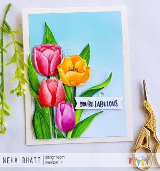Janes Doodles " Tulips" Clear Stamp - Stempelset