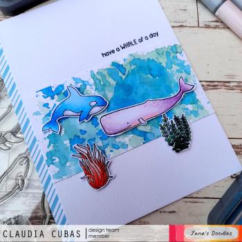 Janes Doodles " Whales" Clear Stamp - Stempelset