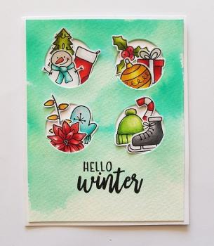 Janes Doodles " Winter Icons" Clear Stamp - Stempelset