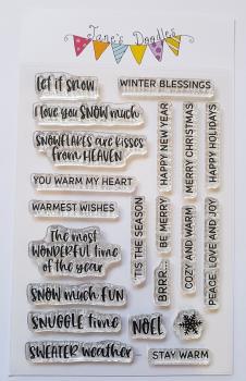Janes Doodles " Winter Words" Clear Stamp - Stempelset