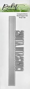 Picket Fence Studios Congratulations Word Topper  Die (PFSD-180)
