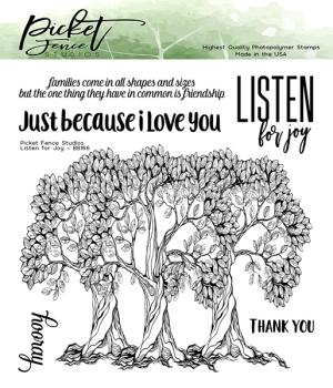 Picket Fence Studios Listen for Joy Clear Stamps 