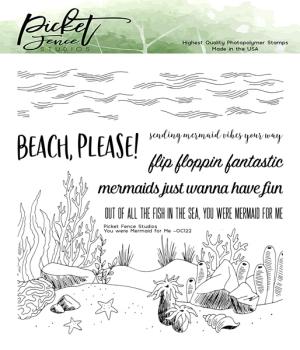 Picket Fence Studios You were Mermaid for Me Clear Stamps 