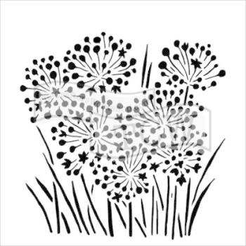 The Crafters Workshop Onion Blossoms   Stencil - Schablone 6x6"