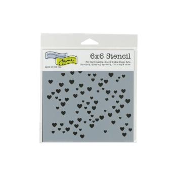 The Crafters Workshop Micro Hearts   Stencil - Schablone 6x6"