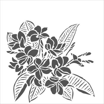 The Crafters Workshop Plumeria   Stencil - Schablone 6x6"