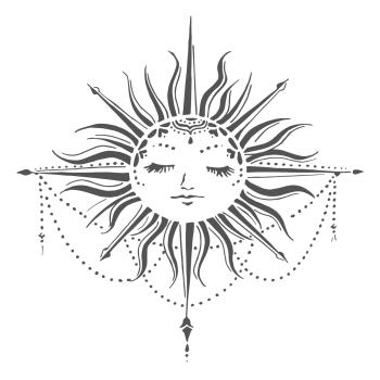 The Crafters Workshop Celestial Sun   Stencil - Schablone 6x6"