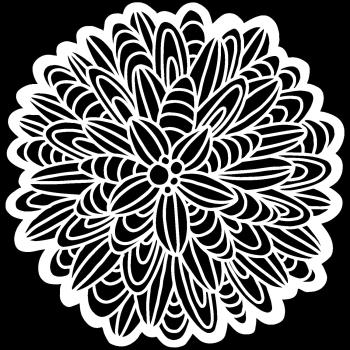 The Crafters Workshop Cactus Dahlia   Stencil - Schablone 6x6"