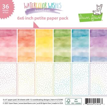 Lawn Fawn 6x6 "Watercolor Wishes Rainbow" Paper Pad