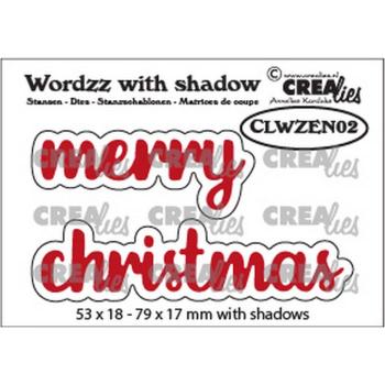 Crealies - Wordzz with shadow Merry christmas 