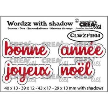 Crealies - Wordzz with shadow Joyeux noël / bonne année 