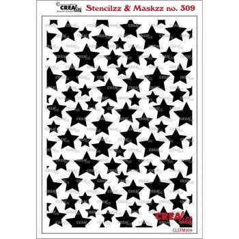 Crealies - Stencilzz - Maskzz Stars No.309 