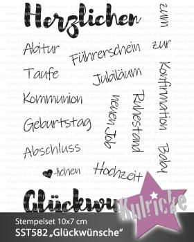 Kulricke Stempelset "Glückwünsche" Clear Stamp Motiv-Stempel