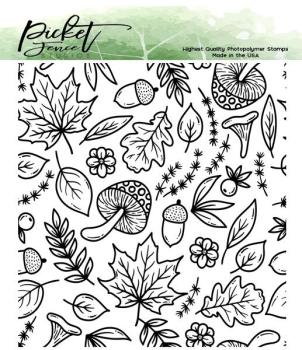 Picket Fence Studios A Medley of Fall Collage  Clear Stamps 