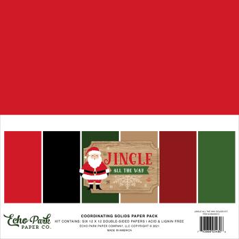 Echo Park "Jingle All The Way" 12x12" Coordinating Solids Paper - Cardstock