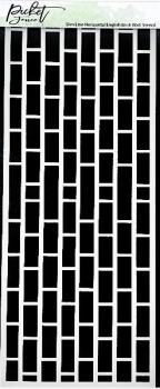 Picket Fence Studios Slim Line Horizontal English Brick Wall 4x10 Inch Stencil - Schablone
