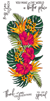 LDRS-Creative Tropical Floral Slim Line Clear Stamps