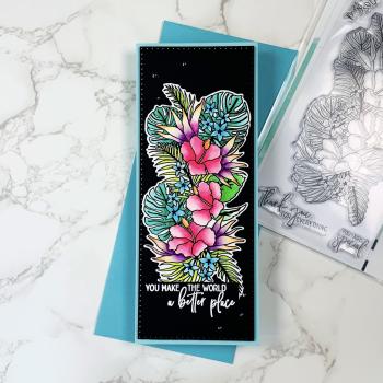 LDRS-Creative Tropical Floral Slim Line Clear Stamps