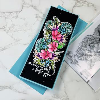 LDRS-Creative Tropical Floral Slim Line Clear Stamps