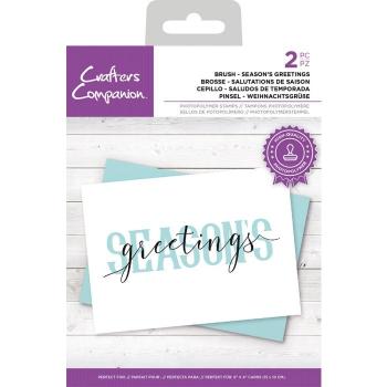 Crafters Companion - Brush Seasons Greetings - Clear Stamps