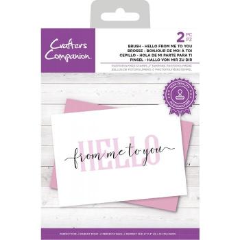 Crafters Companion - Brush Hello From Me To You - Clear Stamps