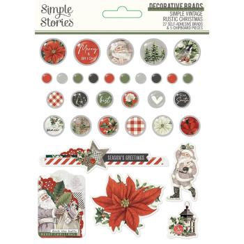 Simple Stories   Simple Vintage Rustic Christmas  Decorative Brads