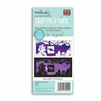 Polkadoodles Stencil Terrifying Skulls - Schablone  (PD8217)