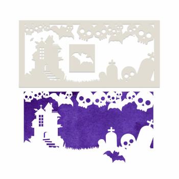 Polkadoodles Stencil Terrifying Skulls - Schablone  (PD8217)