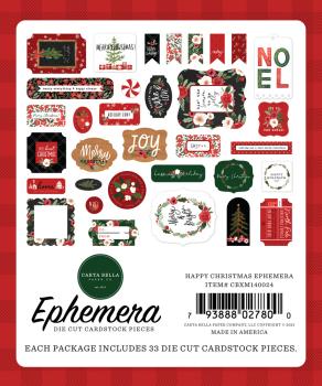 Carta Bella "Happy Christmas" Ephemera - Stanzteile