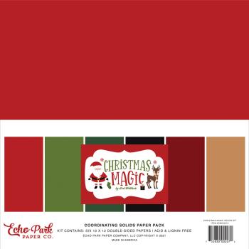 Echo Park "Christmas Magic" 12x12" Coordinating Solids Paper - Cardstock