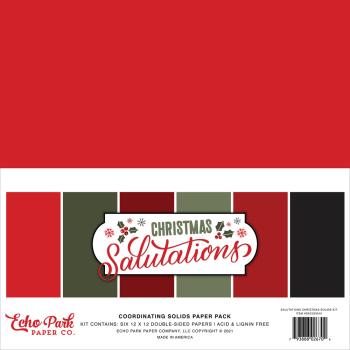 Echo Park "Salutations Christmas" 12x12" Coordinating Solids Paper - Cardstock