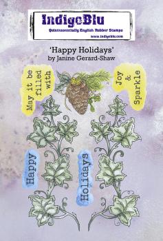 IndigoBlu "Happy Holidays" A6 Rubber Stamp