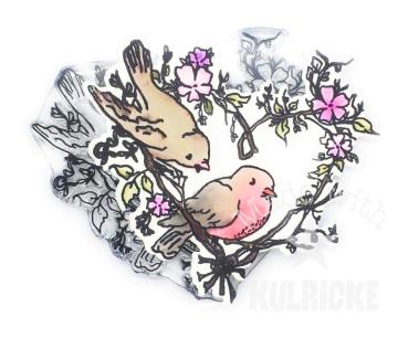 Kulricke Stempel "Bird love" Clear Stamp Motiv-Stempel