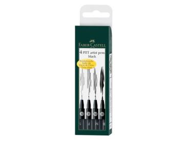 Faber Castell Drawing Pen Pitt Artist Set 4x Black  4er-Set