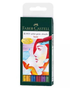 Faber Castell Pitt Artist Pen Brush Basic  6er-Set