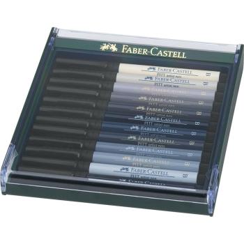 Faber Castell Pitt Artist Pen Brush Grey  12er-Set