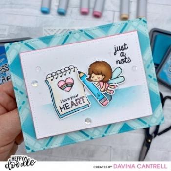 Heffy Doodle Just a Note   Clear Stamps - Stempel 